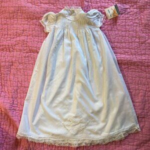 Vintage Cherubs NWT Infant 2 piece Christening Gown w Slip, 0-6 months: * NOTE